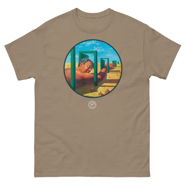 unisex-classic-tee-brown-savana-front-68d0fd09edef3.jpg The Man In The Maze T-shirt