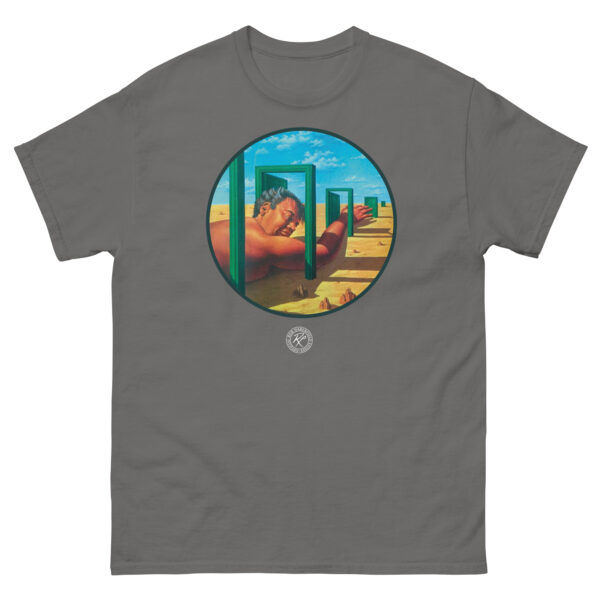 unisex-classic-tee-charcoal-front-68d0fd09da006.jpg The Man In The Maze T-shirt