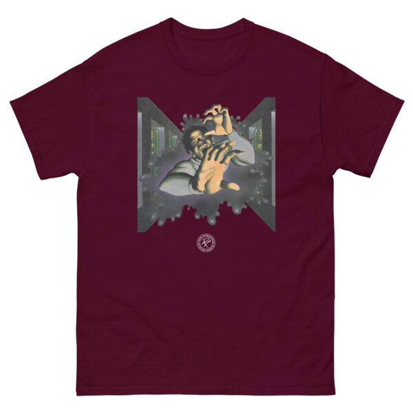 unisex-classic-tee-maroon-front-68b5f2ca94a57.jpg The Black Corridor T-shirt