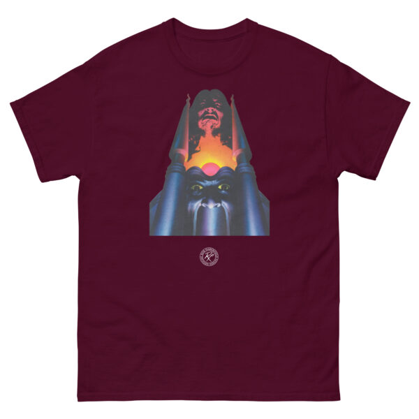 unisex-classic-tee-maroon-front-68cc30137aab3.jpg The Mad God's Amulet T-shirt
