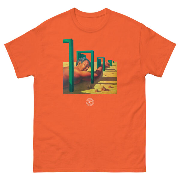 unisex-classic-tee-orange-front-68d15d32f3d82.jpg The Man In The Maze 2 T-shirt