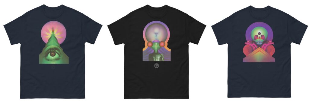 Bob haberfield's early Moorcock retro science fiction T-shirts