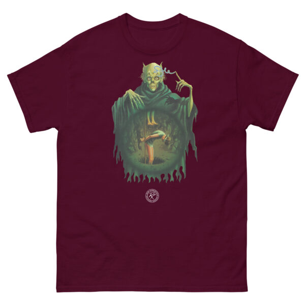 unisex-classic-tee-maroon-front-68fd1b933039b.jpg Out of Space and Time T-shirt