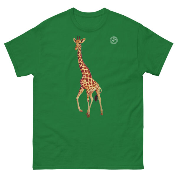 unisex-classic-tee-turf-green-front-6914eabd432a0.jpg Giraffe T-shirt